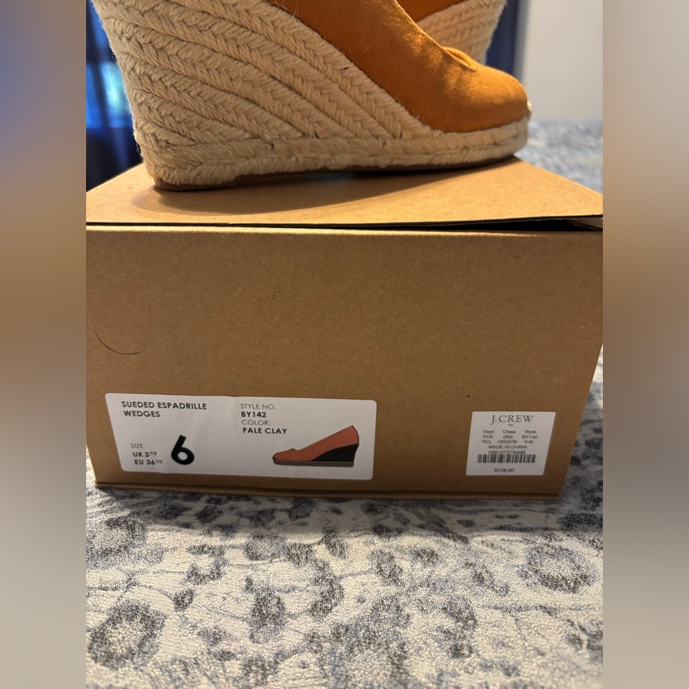 Brand new J Crew Sueded Espadrille Wedges Size 6